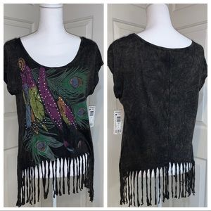 3/$10 🔆 Bongo Feather Print Top